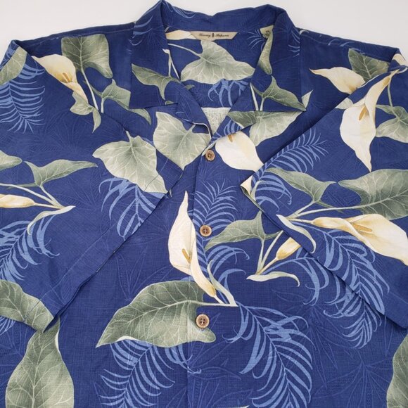 Tommy Bahama Other - Tommy Bahama Silk Button Up Shirt Tropical Floral Palm Leaf Print Mens  XXL 2XL